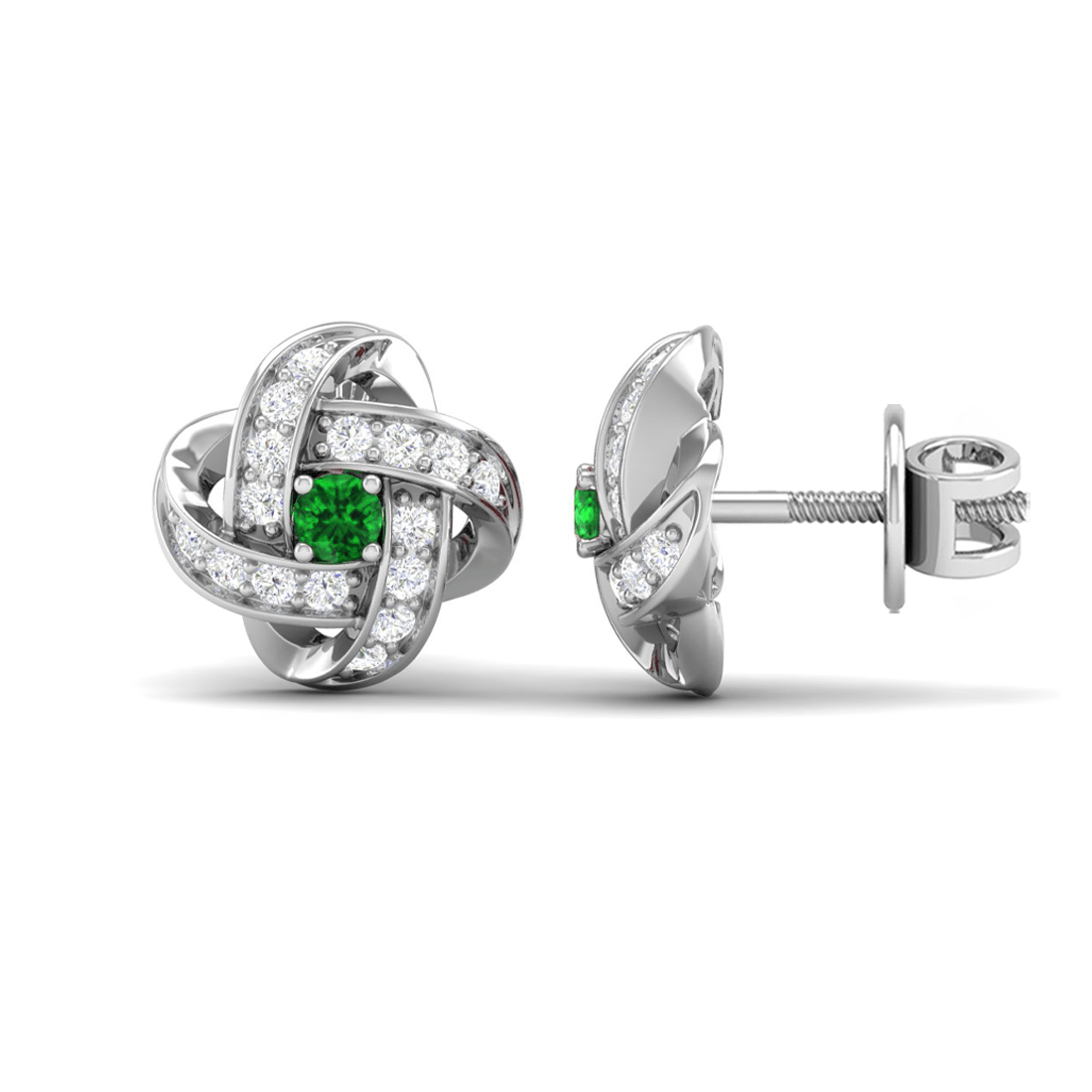 Pure Sterling Silver (92.5% purity)Precious, Beautiful and Designer Stud Earrings with cubic zirconia (AD) stones for Girls and Women