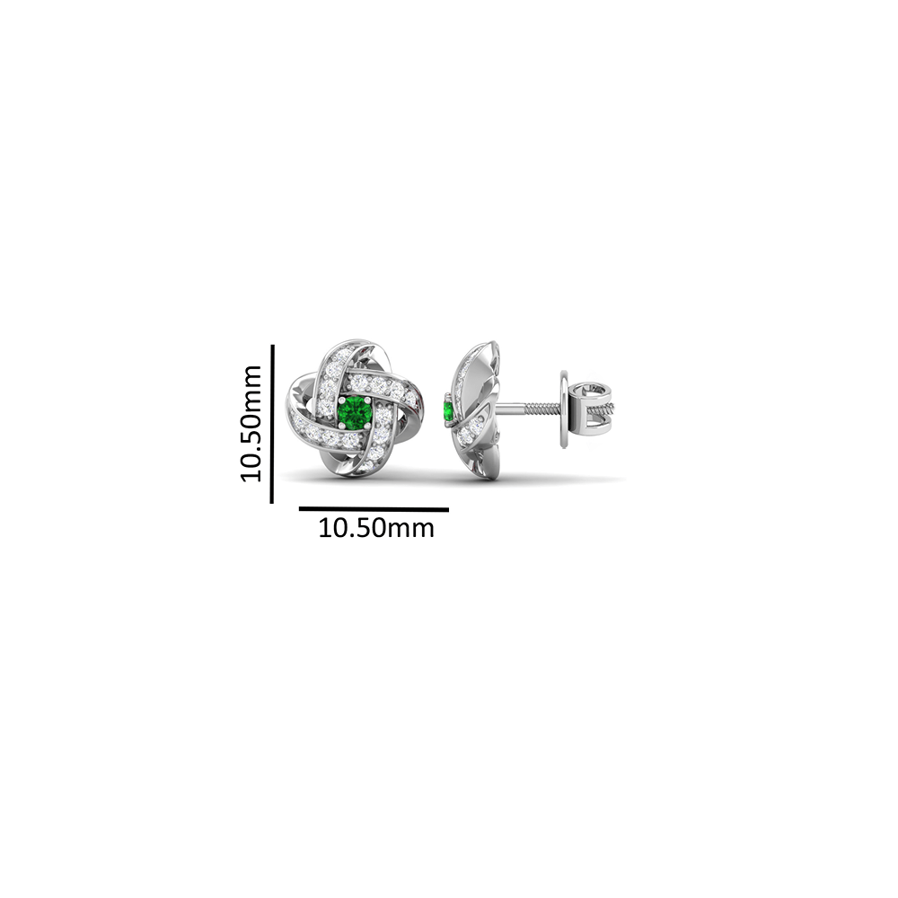 Pure Sterling Silver (92.5% purity)Precious, Beautiful and Designer Stud Earrings with cubic zirconia (AD) stones for Girls and Women