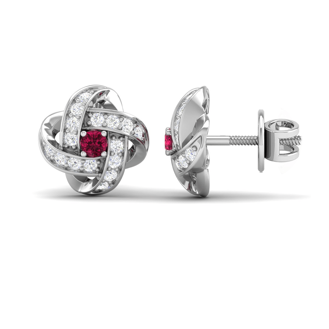 Pure Sterling Silver (92.5% purity)Precious, Beautiful and Designer Stud Earrings with cubic zirconia (AD) stones for Girls and Women
