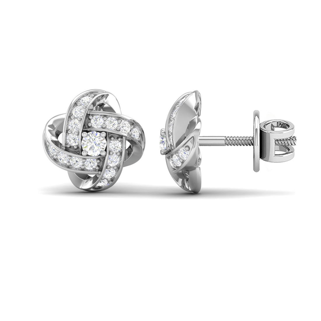 Pure Sterling Silver (92.5% purity)Precious, Beautiful and Designer Stud Earrings with cubic zirconia (AD) stones for Girls and Women