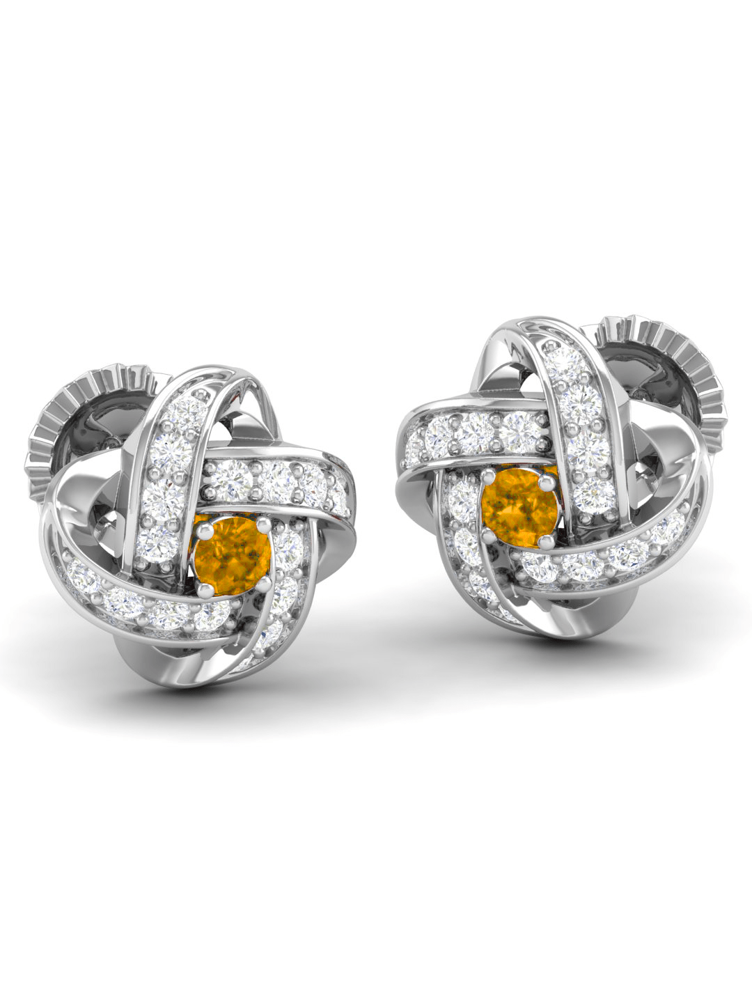 Pure Sterling Silver (92.5% purity)Precious, Beautiful and Designer Stud Earrings with cubic zirconia (AD) stones for Girls and Women