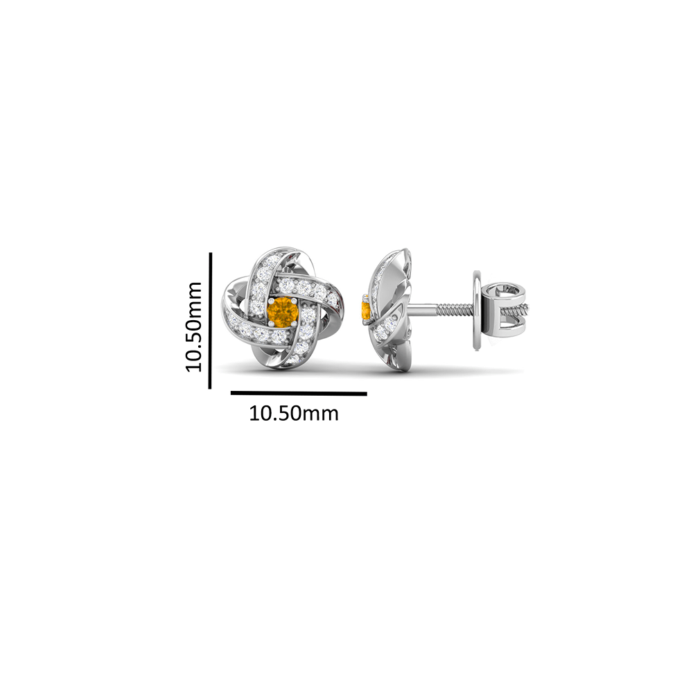Pure Sterling Silver (92.5% purity)Precious, Beautiful and Designer Stud Earrings with cubic zirconia (AD) stones for Girls and Women