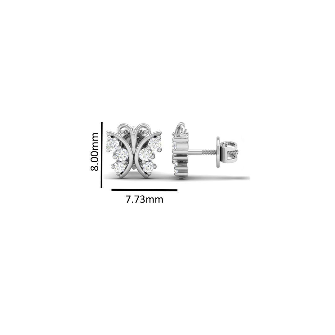 Pure Sterling Silver (92.5% purity)Precious, Beautiful and Designer Stud Earrings with cubic zirconia (AD) stones for Girls and Women
