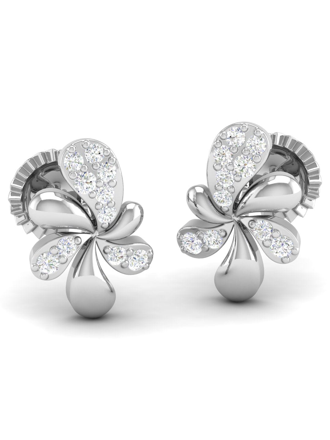 Pure Sterling Silver (92.5% purity)Precious, Beautiful and Designer Stud Earrings with cubic zirconia (AD) stones for Girls and Women