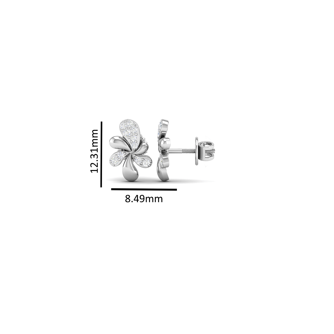Pure Sterling Silver (92.5% purity)Precious, Beautiful and Designer Stud Earrings with cubic zirconia (AD) stones for Girls and Women
