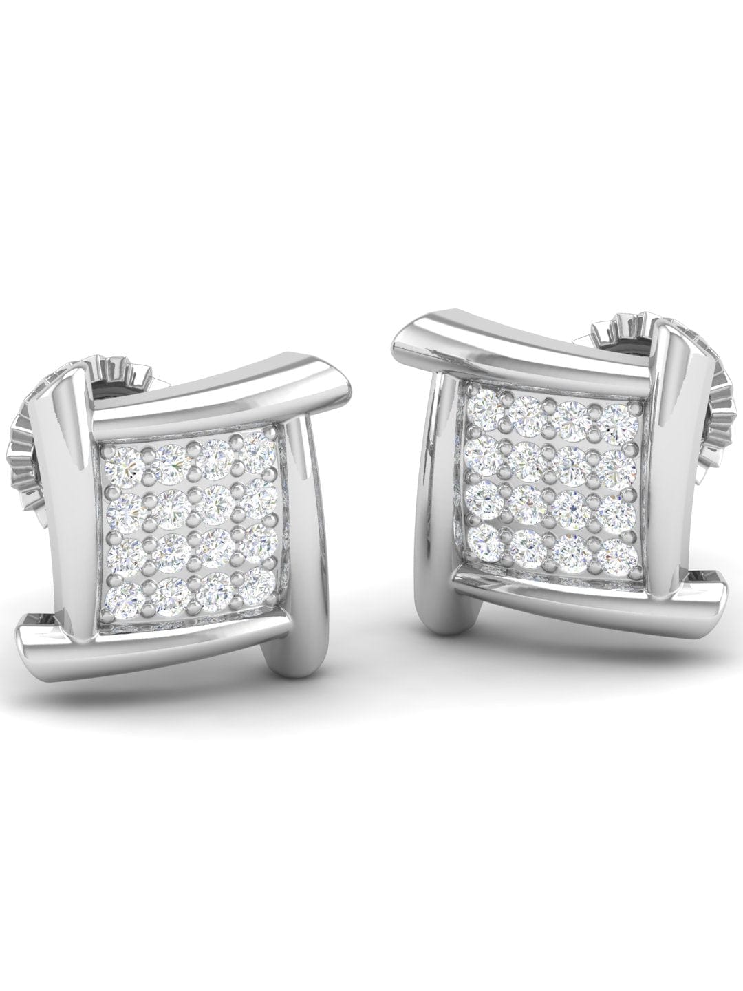 Pure Sterling Silver (92.5% purity)Precious, Beautiful and Designer Stud Earrings with cubic zirconia (AD) stones for Girls and Women