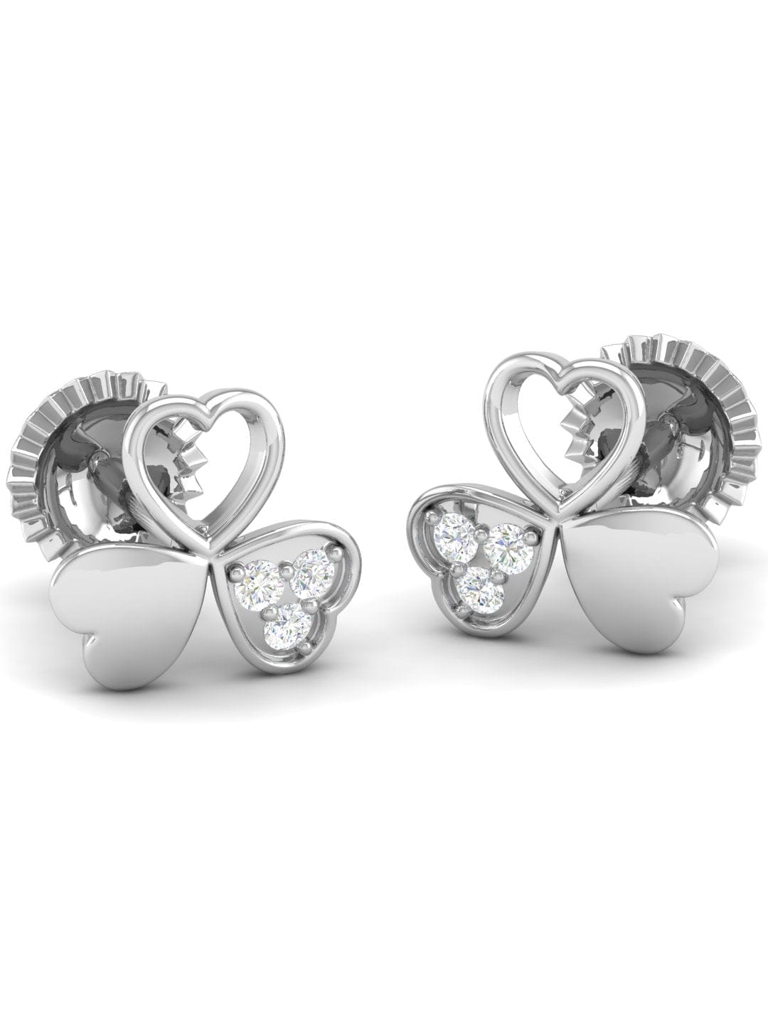 Pure Sterling Silver (92.5% purity)Precious, Beautiful and Designer Stud Earrings with cubic zirconia (AD) stones for Girls and Women