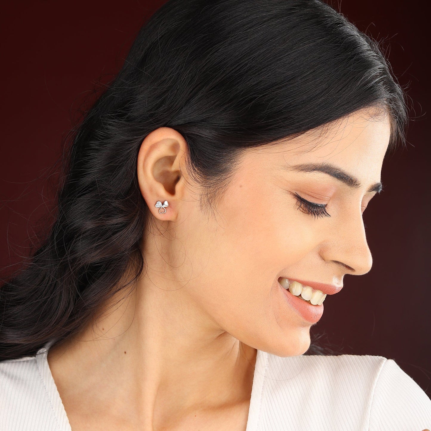 Pure Sterling Silver (92.5% purity)Precious, Beautiful and Designer Stud Earrings with cubic zirconia (AD) stones for Girls and Women