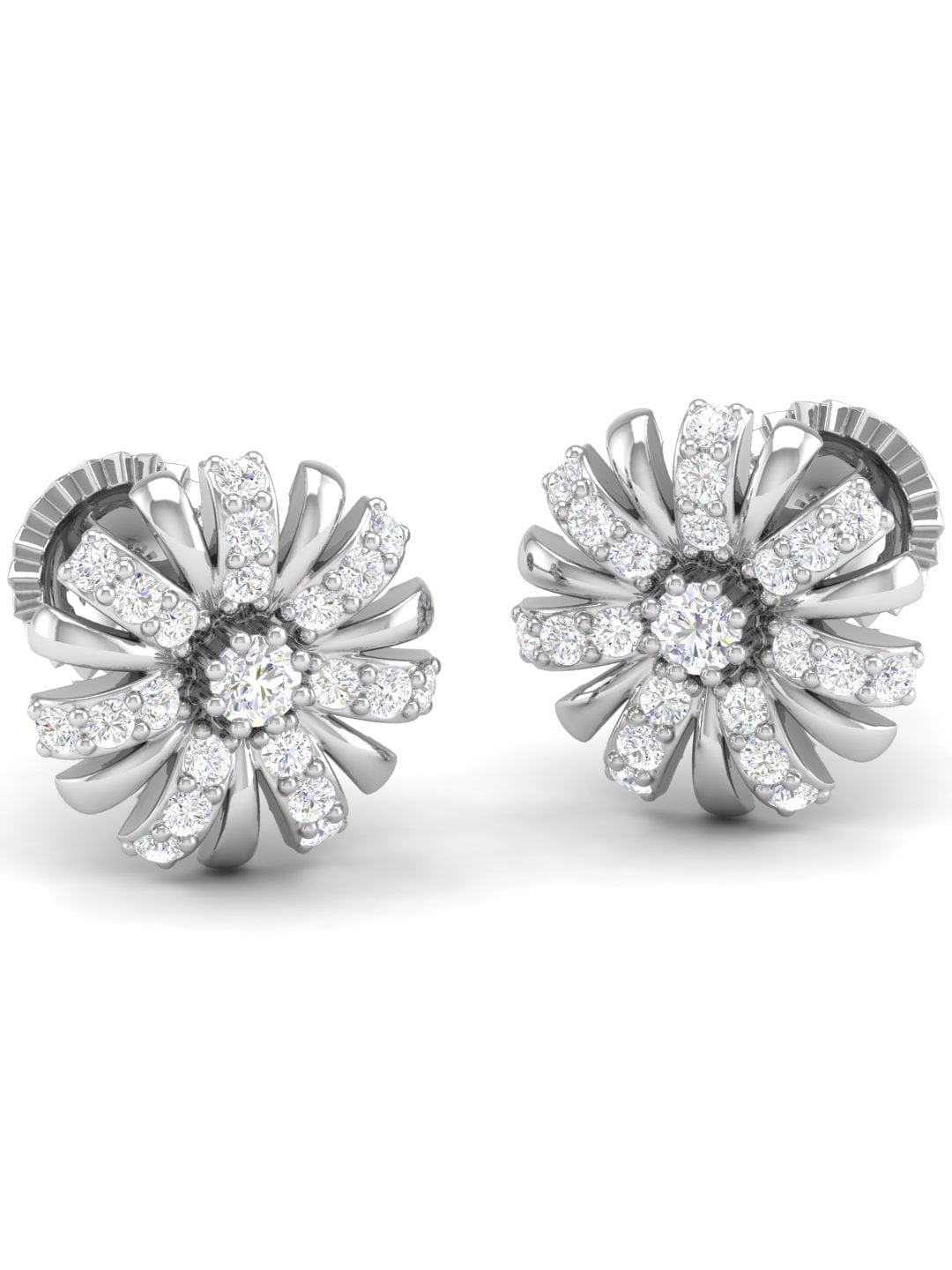 Pure Sterling Silver (92.5% purity)Precious, Beautiful and Designer Stud Earrings with cubic zirconia (AD) stones for Girls and Women
