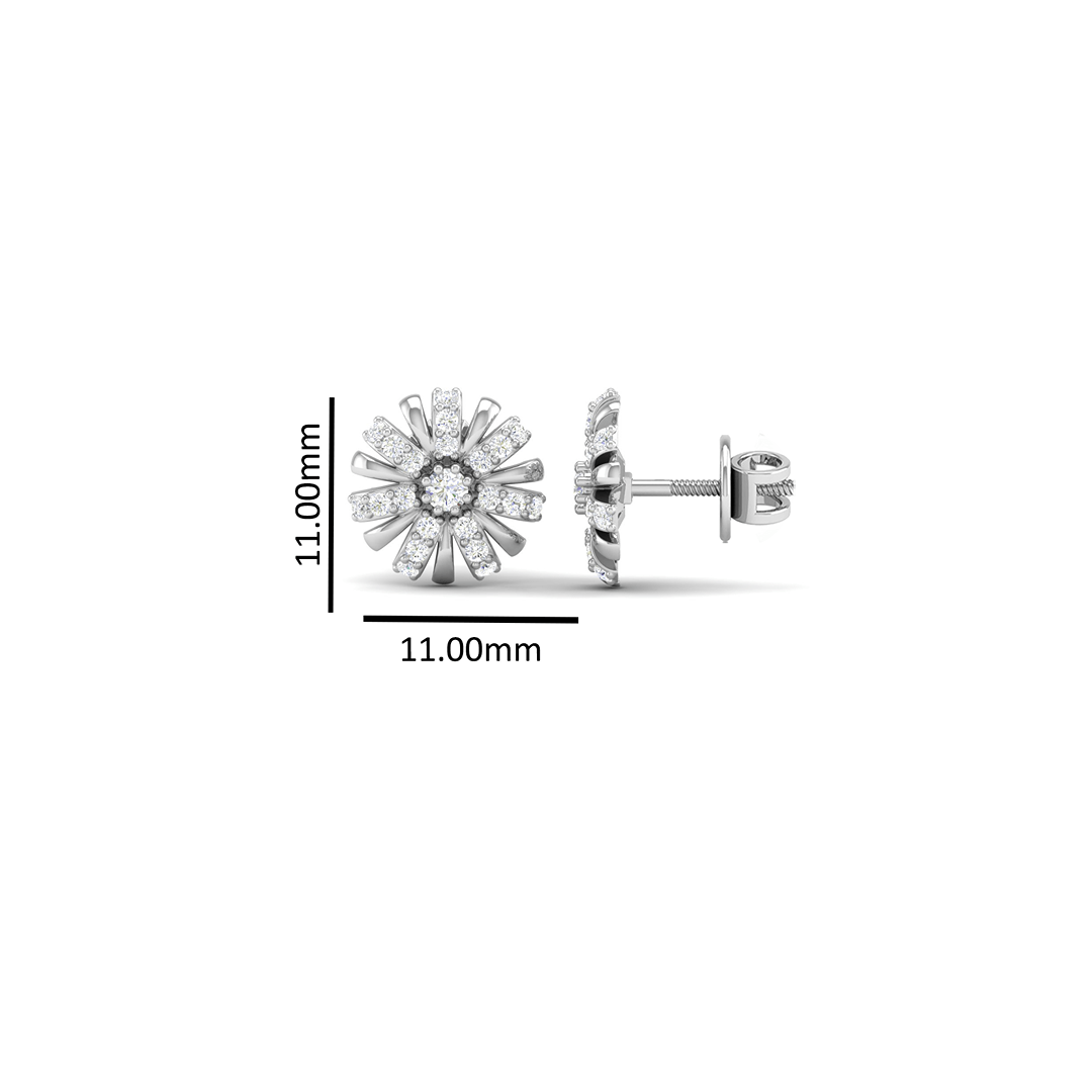 Pure Sterling Silver (92.5% purity)Precious, Beautiful and Designer Stud Earrings with cubic zirconia (AD) stones for Girls and Women
