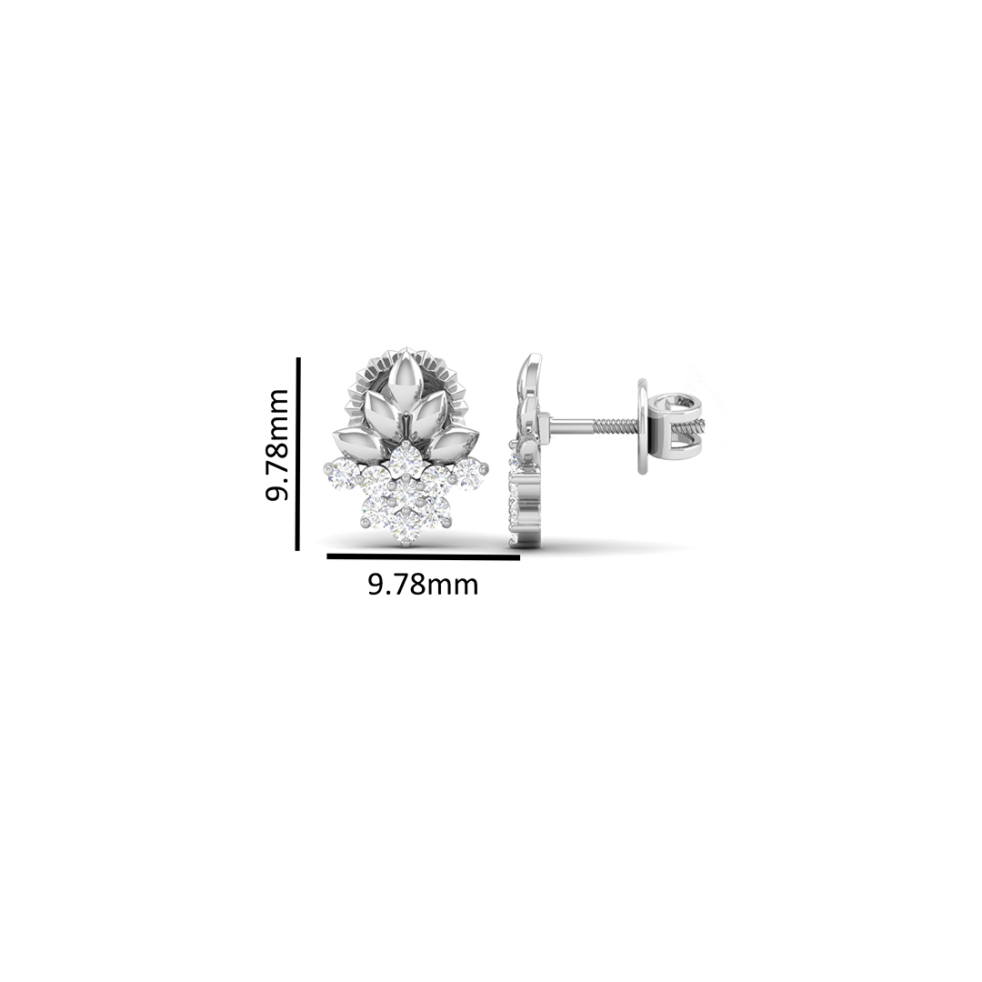 Pure Sterling Silver (92.5% purity)Precious, Beautiful and Designer Stud Earrings with cubic zirconia (AD) stones for Girls and Women