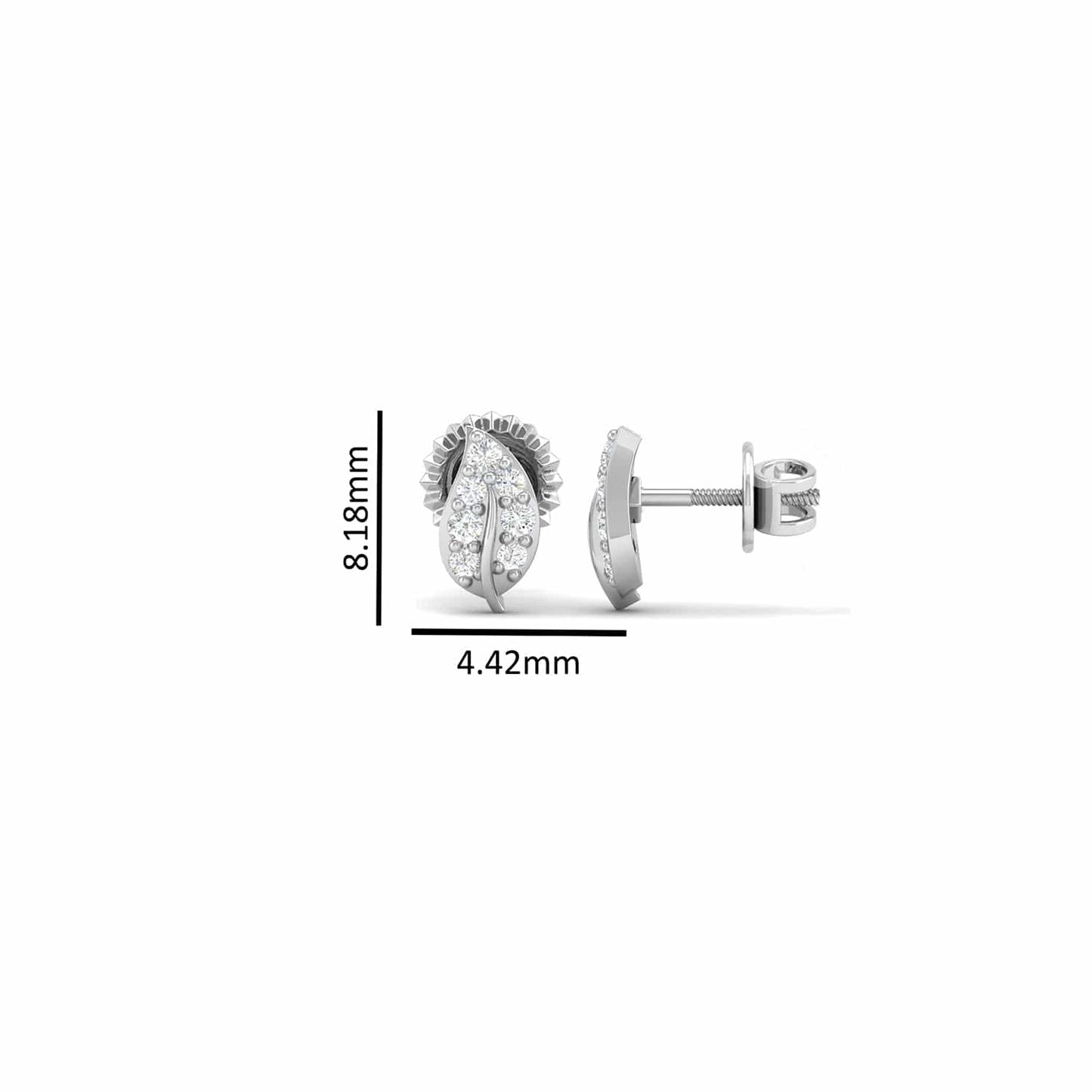 Pure Sterling Silver (92.5% purity)Precious, Beautiful and Designer Stud Earrings with cubic zirconia (AD) stones for Girls and Women