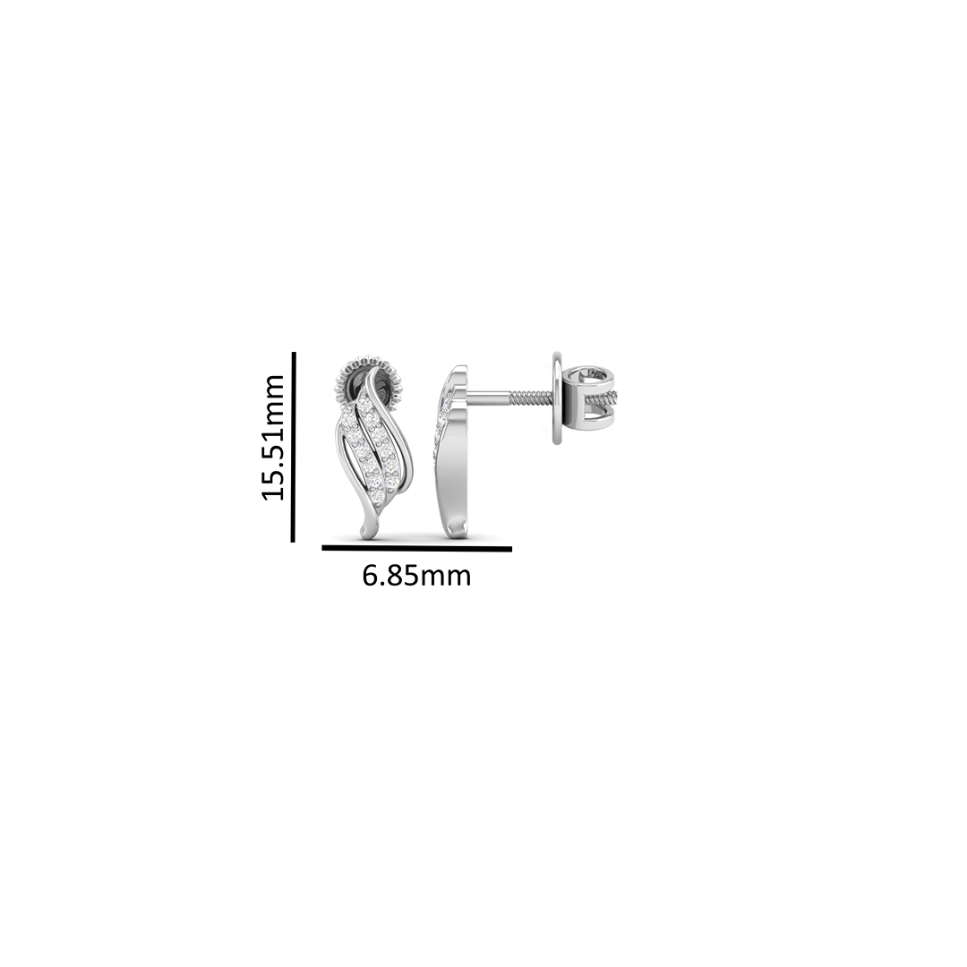 Pure Sterling Silver (92.5% purity)Precious, Beautiful and Designer Stud Earrings with cubic zirconia (AD) stones for Girls and Women