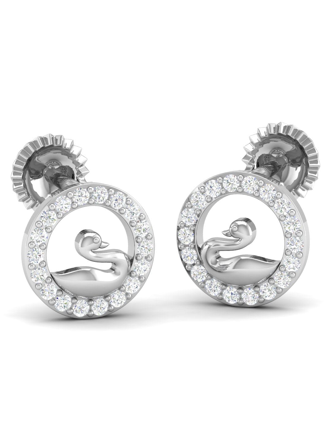 Pure Sterling Silver (92.5% purity)Precious, Beautiful and Designer Stud Earrings with cubic zirconia (AD) stones for Girls and Women