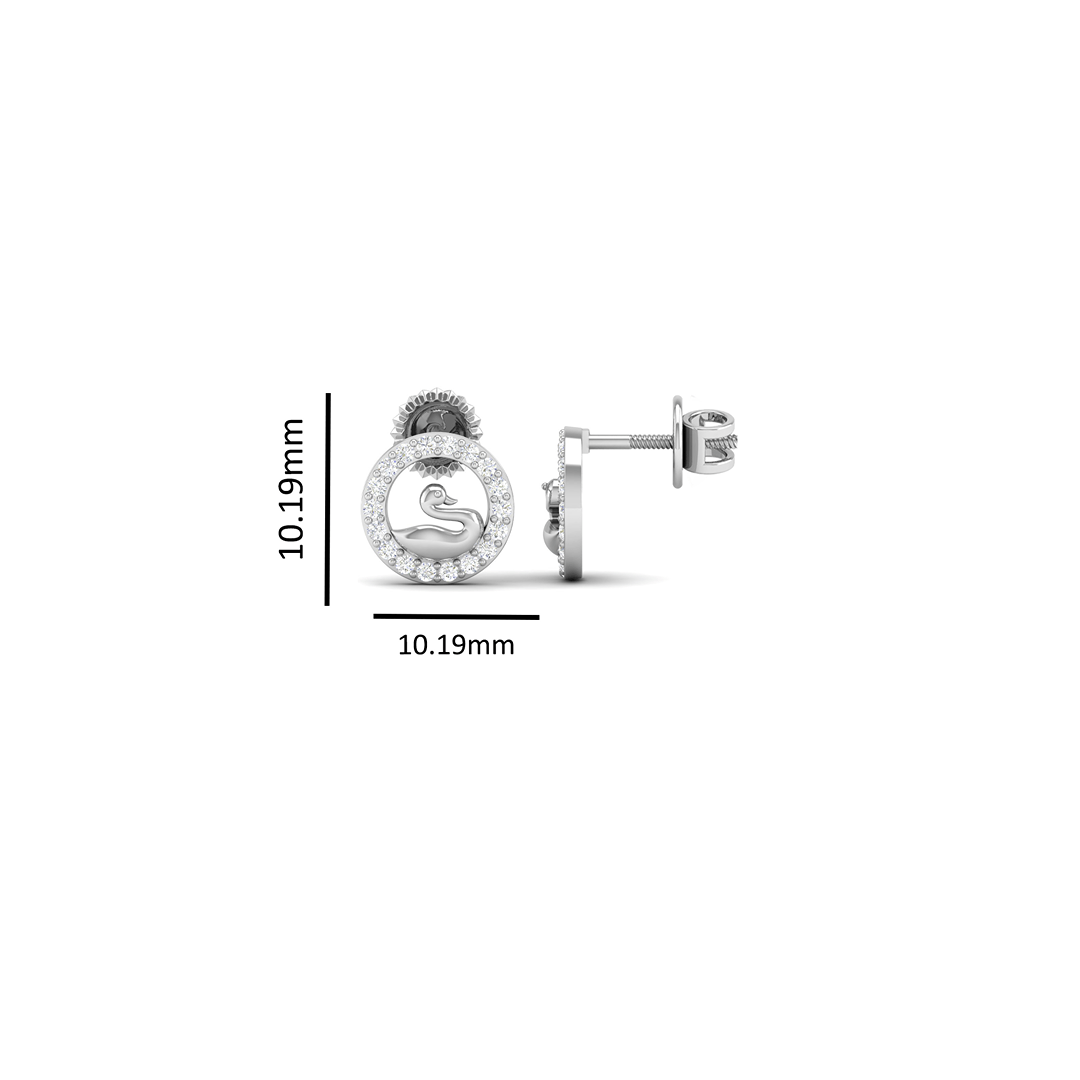 Pure Sterling Silver (92.5% purity)Precious, Beautiful and Designer Stud Earrings with cubic zirconia (AD) stones for Girls and Women