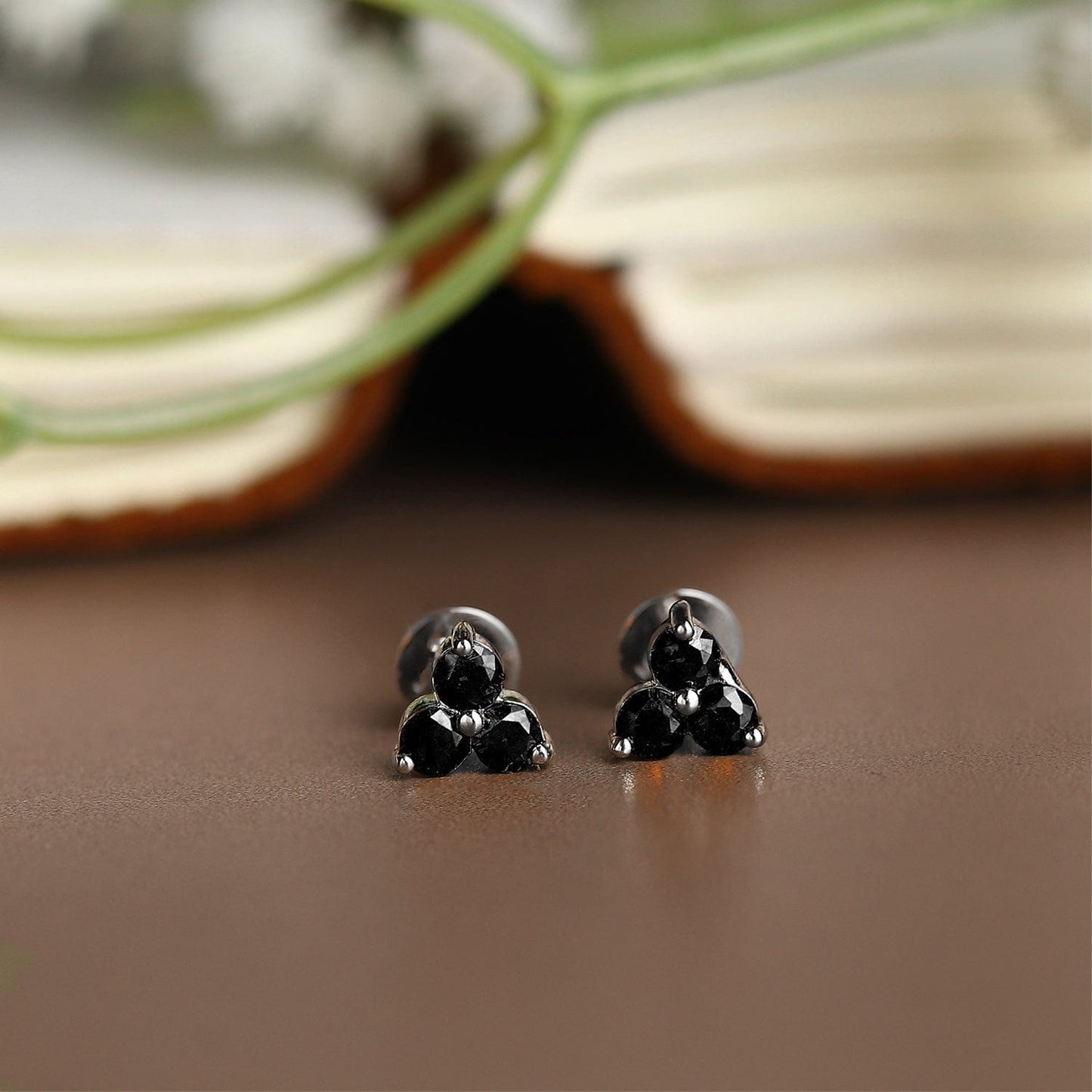 Pure Sterling Silver (92.5% purity)Precious, Beautiful and Designer Stud Earrings with cubic zirconia (AD) stones for Girls and Women
