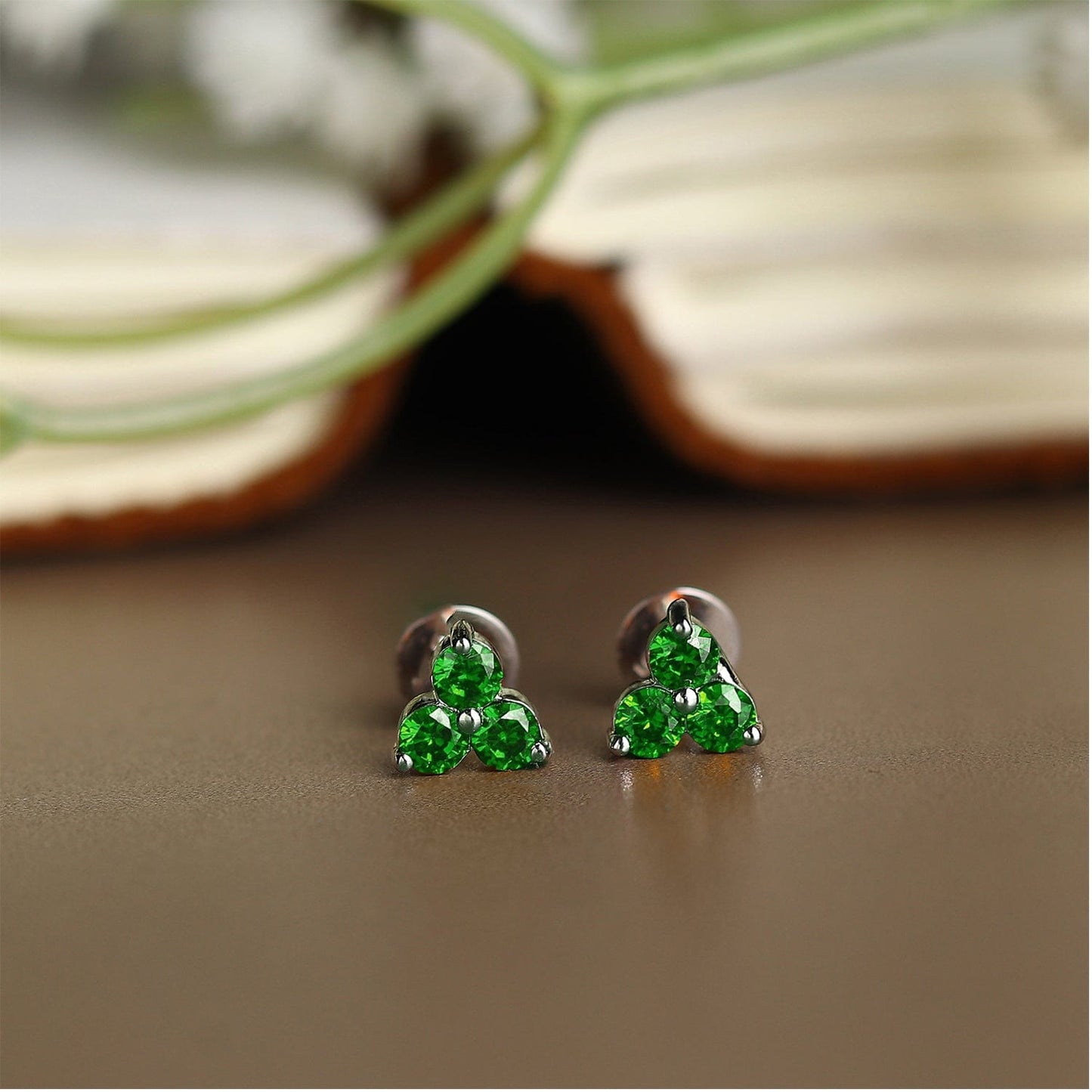 Pure Sterling Silver (92.5% purity)Precious, Beautiful and Designer Stud Earrings with cubic zirconia (AD) stones for Girls and Women