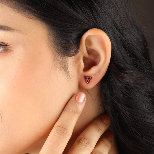 Pure Sterling Silver (92.5% purity)Precious, Beautiful and Designer Stud Earrings with cubic zirconia (AD) stones for Girls and Women