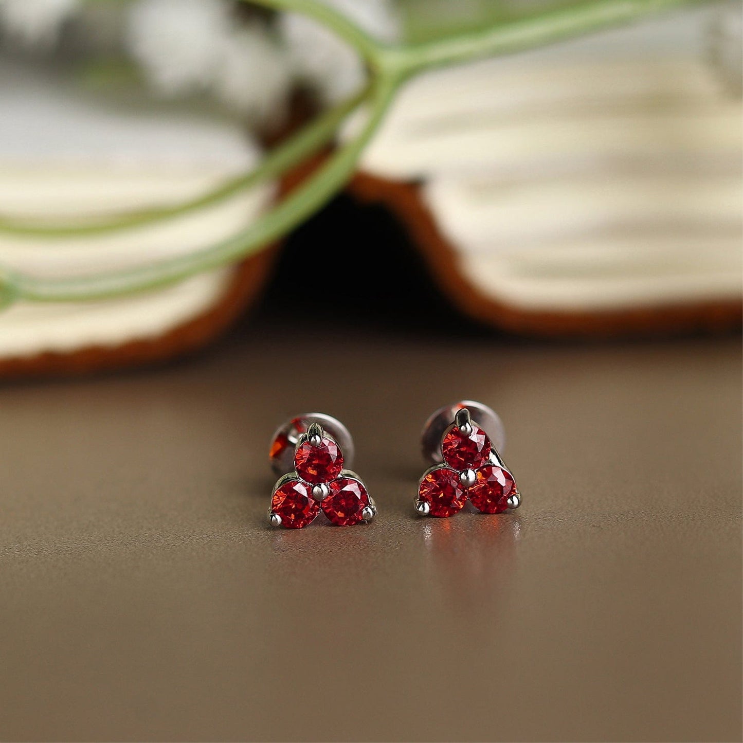 Pure Sterling Silver (92.5% purity)Precious, Beautiful and Designer Stud Earrings with cubic zirconia (AD) stones for Girls and Women