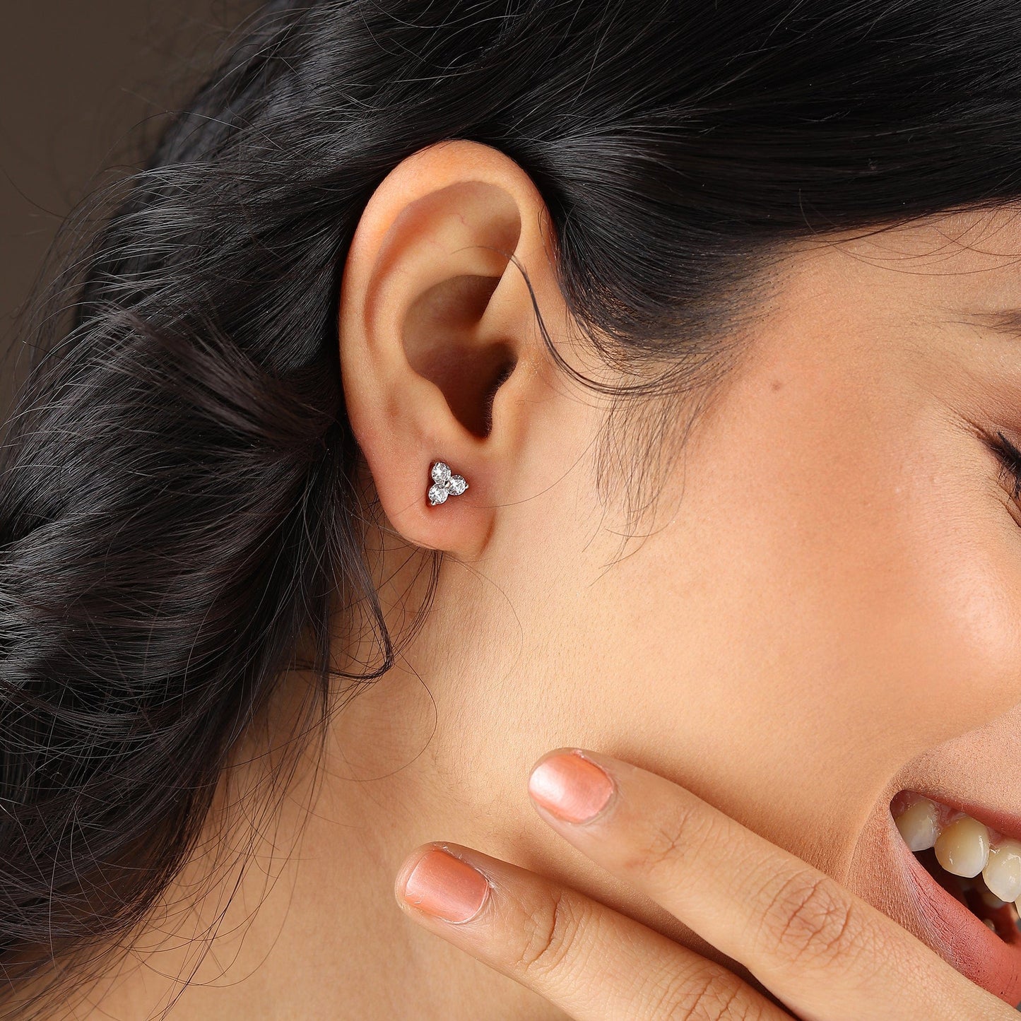 Pure Sterling Silver (92.5% purity)Precious, Beautiful and Designer Stud Earrings with cubic zirconia (AD) stones for Girls and Women
