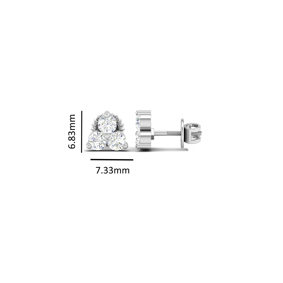 Pure Sterling Silver (92.5% purity)Precious, Beautiful and Designer Stud Earrings with cubic zirconia (AD) stones for Girls and Women