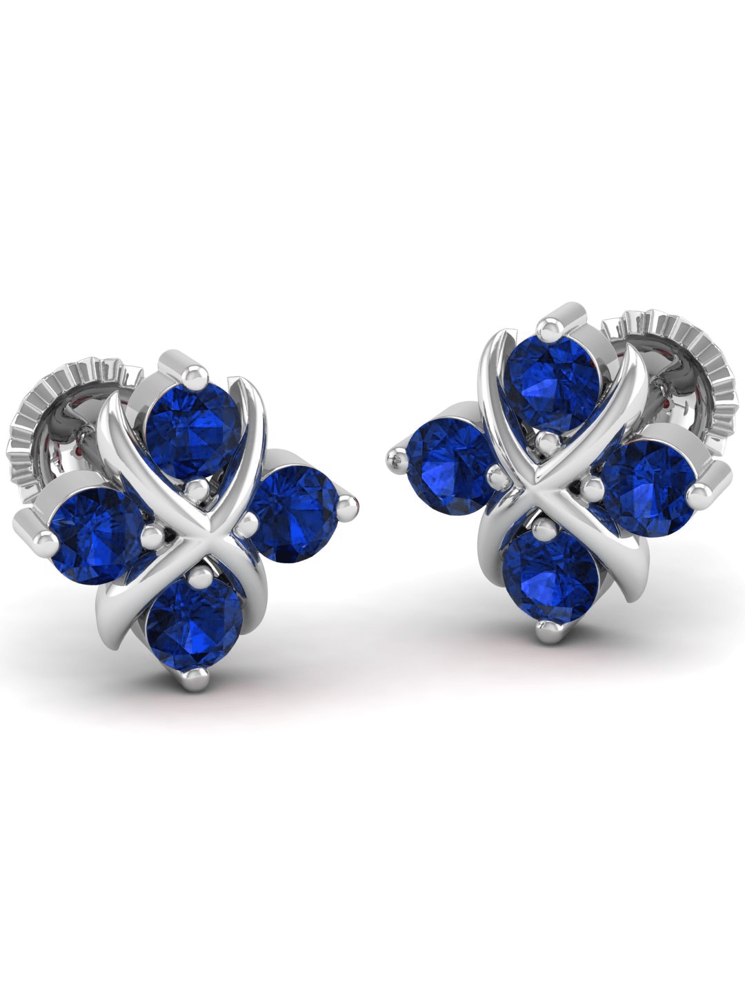 Pure Sterling Silver (92.5% purity)Precious, Beautiful and Designer Stud Earrings with cubic zirconia (AD) stones for Girls and Women