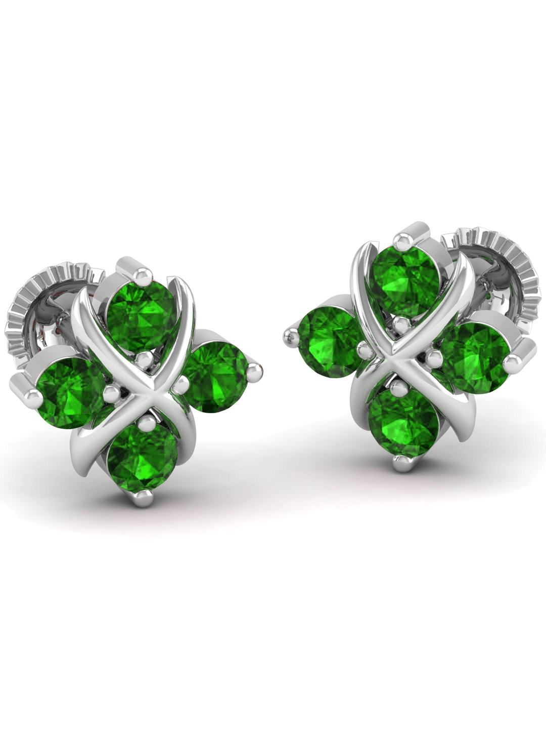 Pure Sterling Silver (92.5% purity)Precious, Beautiful and Designer Stud Earrings with cubic zirconia (AD) stones for Girls and Women