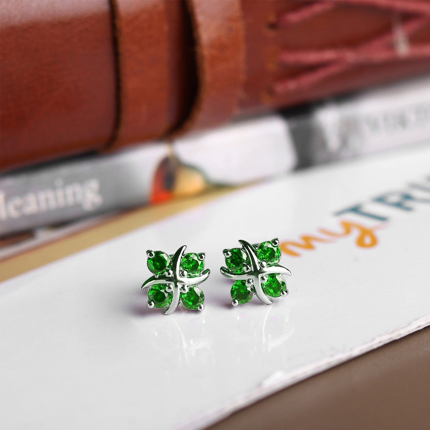 Pure Sterling Silver (92.5% purity)Precious, Beautiful and Designer Stud Earrings with cubic zirconia (AD) stones for Girls and Women