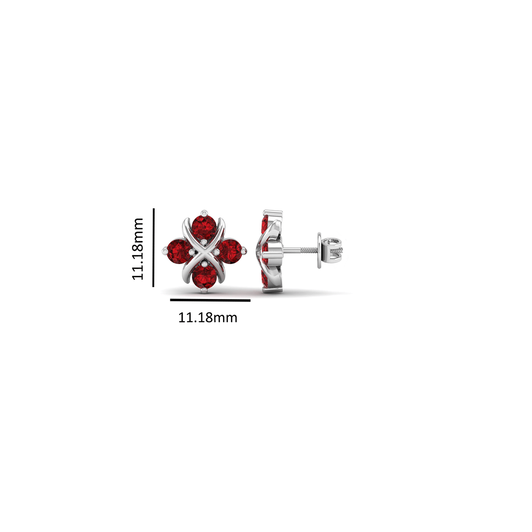Pure Sterling Silver (92.5% purity)Precious, Beautiful and Designer Stud Earrings with cubic zirconia (AD) stones for Girls and Women