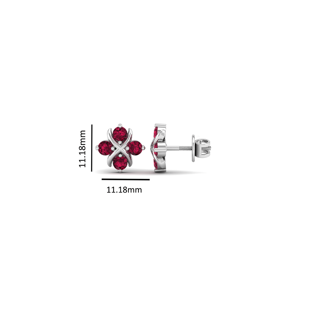 Pure Sterling Silver (92.5% purity)Precious, Beautiful and Designer Stud Earrings with cubic zirconia (AD) stones for Girls and Women