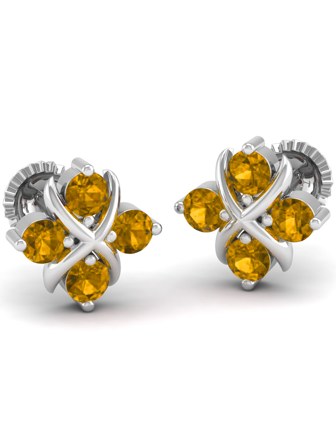 Pure Sterling Silver (92.5% purity)Precious, Beautiful and Designer Stud Earrings with cubic zirconia (AD) stones for Girls and Women