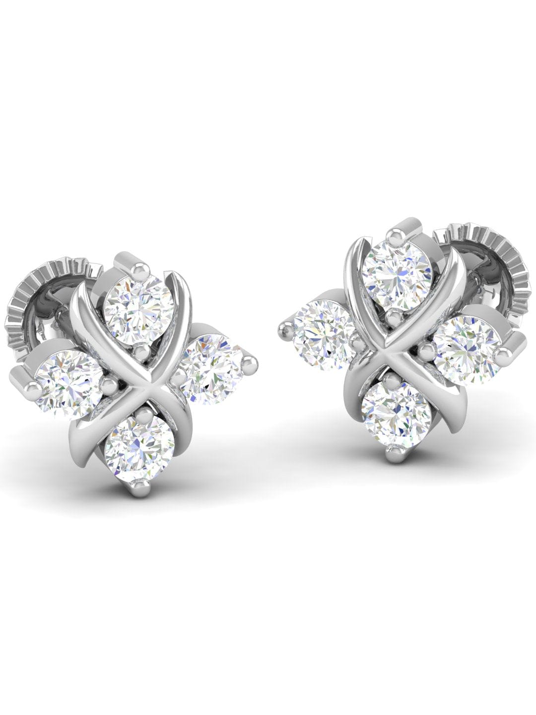 Pure Sterling Silver (92.5% purity)Precious, Beautiful and Designer Stud Earrings with cubic zirconia (AD) stones for Girls and Women