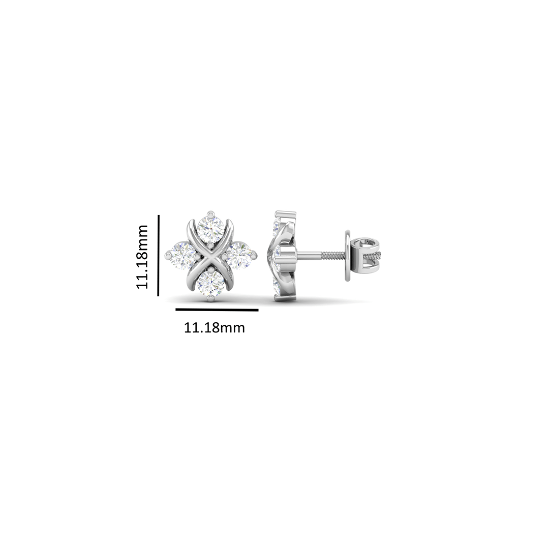 Pure Sterling Silver (92.5% purity)Precious, Beautiful and Designer Stud Earrings with cubic zirconia (AD) stones for Girls and Women