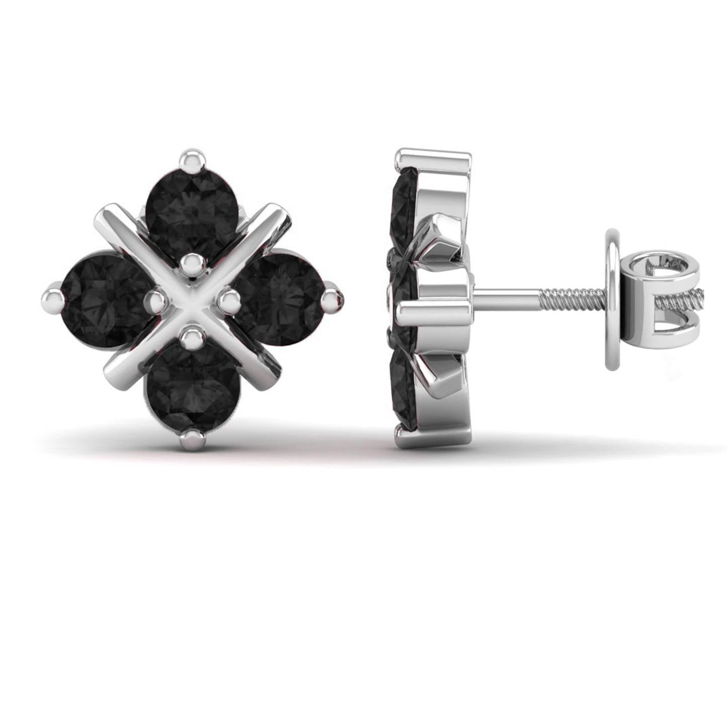 Pure Sterling Silver (92.5% purity)Precious, Beautiful and Designer Stud Earrings with cubic zirconia (AD) stones for Girls and Women