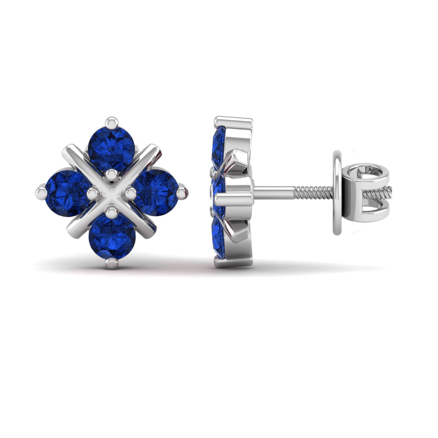 Pure Sterling Silver (92.5% purity)Precious, Beautiful and Designer Stud Earrings with cubic zirconia (AD) stones for Girls and Women