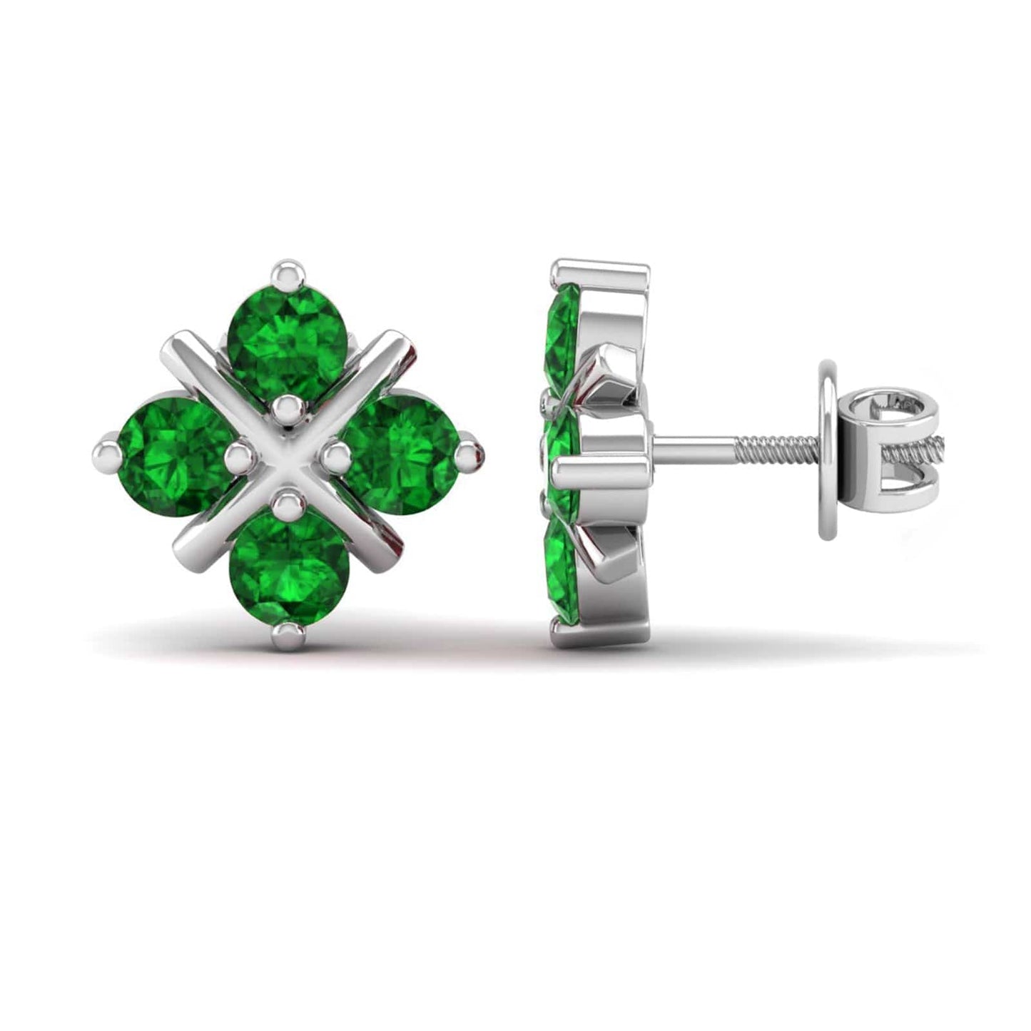 Pure Sterling Silver (92.5% purity)Precious, Beautiful and Designer Stud Earrings with cubic zirconia (AD) stones for Girls and Women