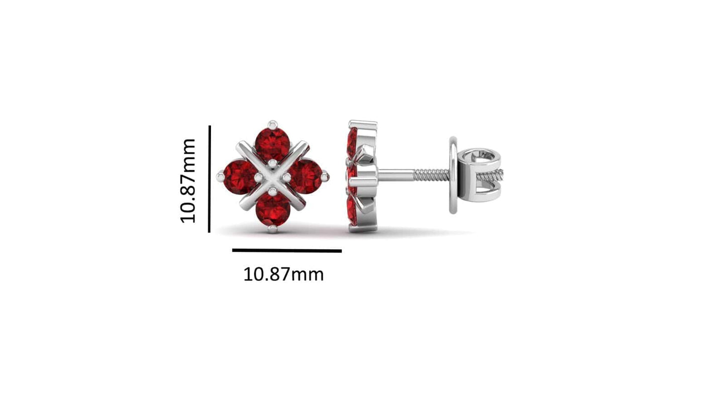 Pure Sterling Silver (92.5% purity)Precious, Beautiful and Designer Stud Earrings with cubic zirconia (AD) stones for Girls and Women