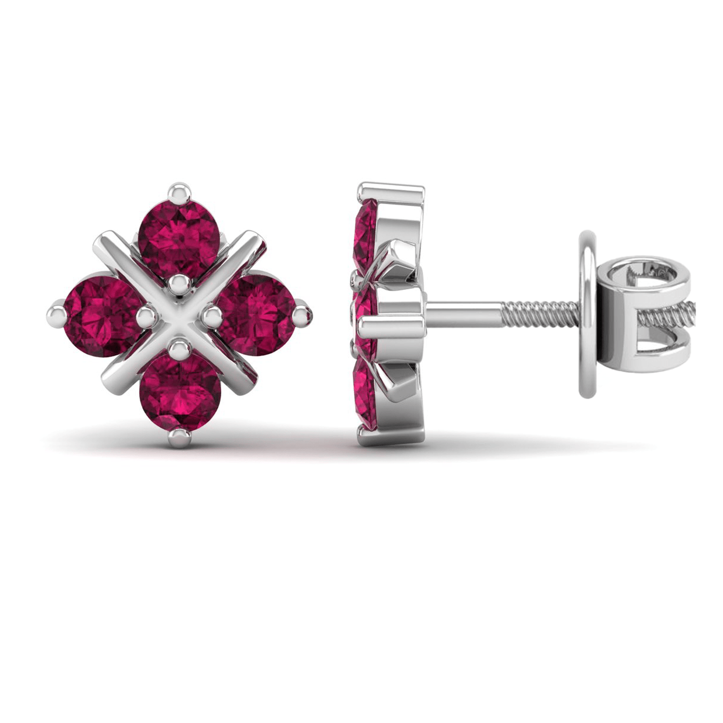 Pure Sterling Silver (92.5% purity)Precious, Beautiful and Designer Stud Earrings with cubic zirconia (AD) stones for Girls and Women