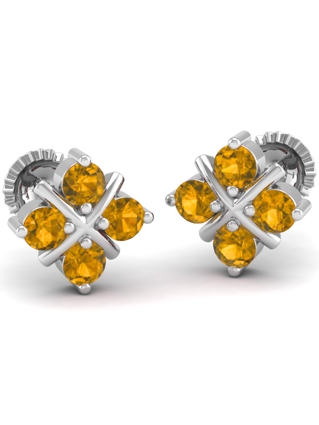 Pure Sterling Silver (92.5% purity)Precious, Beautiful and Designer Stud Earrings with cubic zirconia (AD) stones for Girls and Women