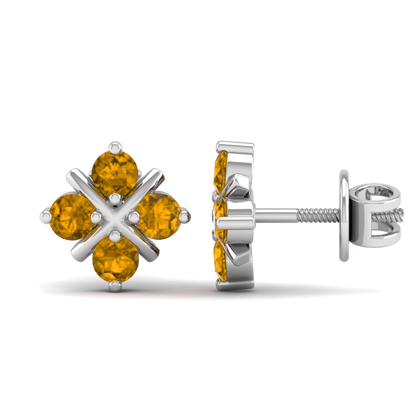 Pure Sterling Silver (92.5% purity)Precious, Beautiful and Designer Stud Earrings with cubic zirconia (AD) stones for Girls and Women