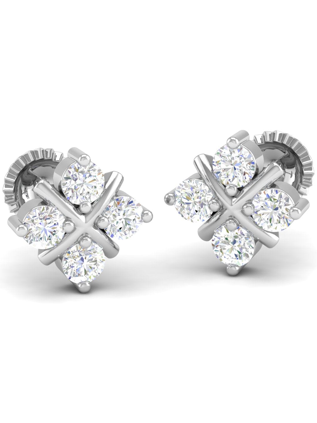 Pure Sterling Silver (92.5% purity)Precious, Beautiful and Designer Stud Earrings with cubic zirconia (AD) stones for Girls and Women