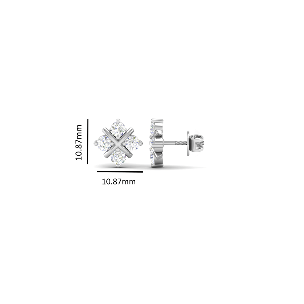 Pure Sterling Silver (92.5% purity)Precious, Beautiful and Designer Stud Earrings with cubic zirconia (AD) stones for Girls and Women
