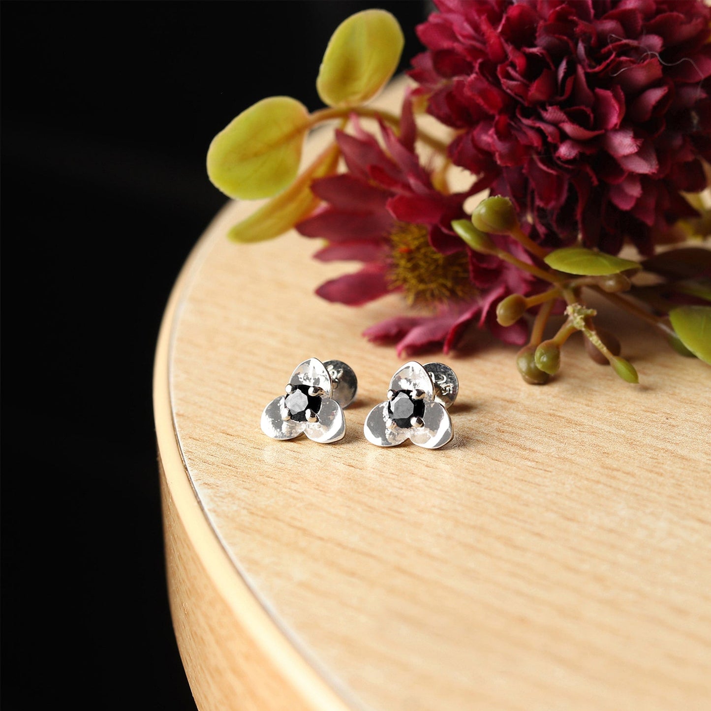 Pure Sterling Silver (92.5% purity)Precious, Beautiful and Designer Stud Earrings with cubic zirconia (AD) stones for Girls and Women