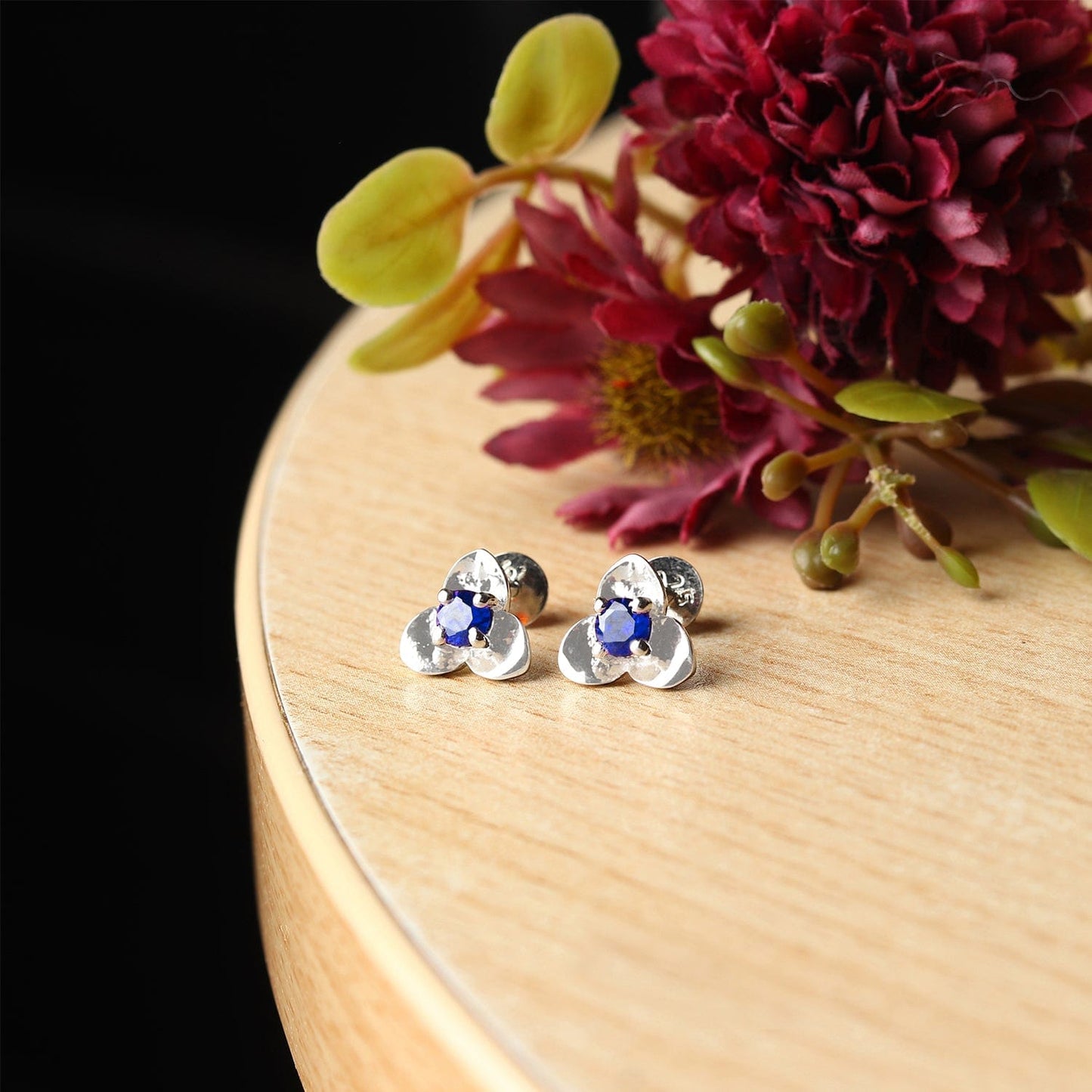 Pure Sterling Silver (92.5% purity)Precious, Beautiful and Designer Stud Earrings with cubic zirconia (AD) stones for Girls and Women