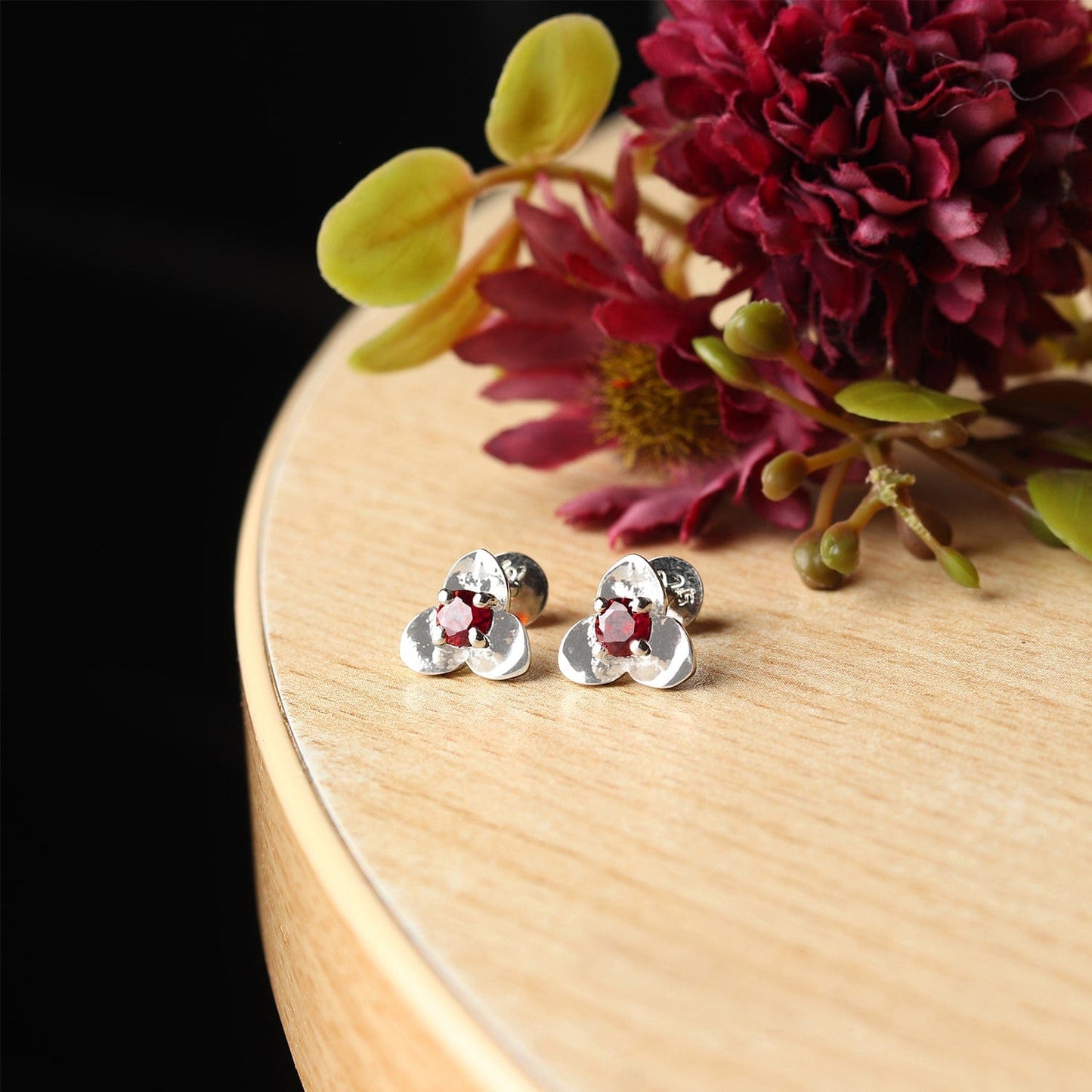 Pure Sterling Silver (92.5% purity)Precious, Beautiful and Designer Stud Earrings with cubic zirconia (AD) stones for Girls and Women
