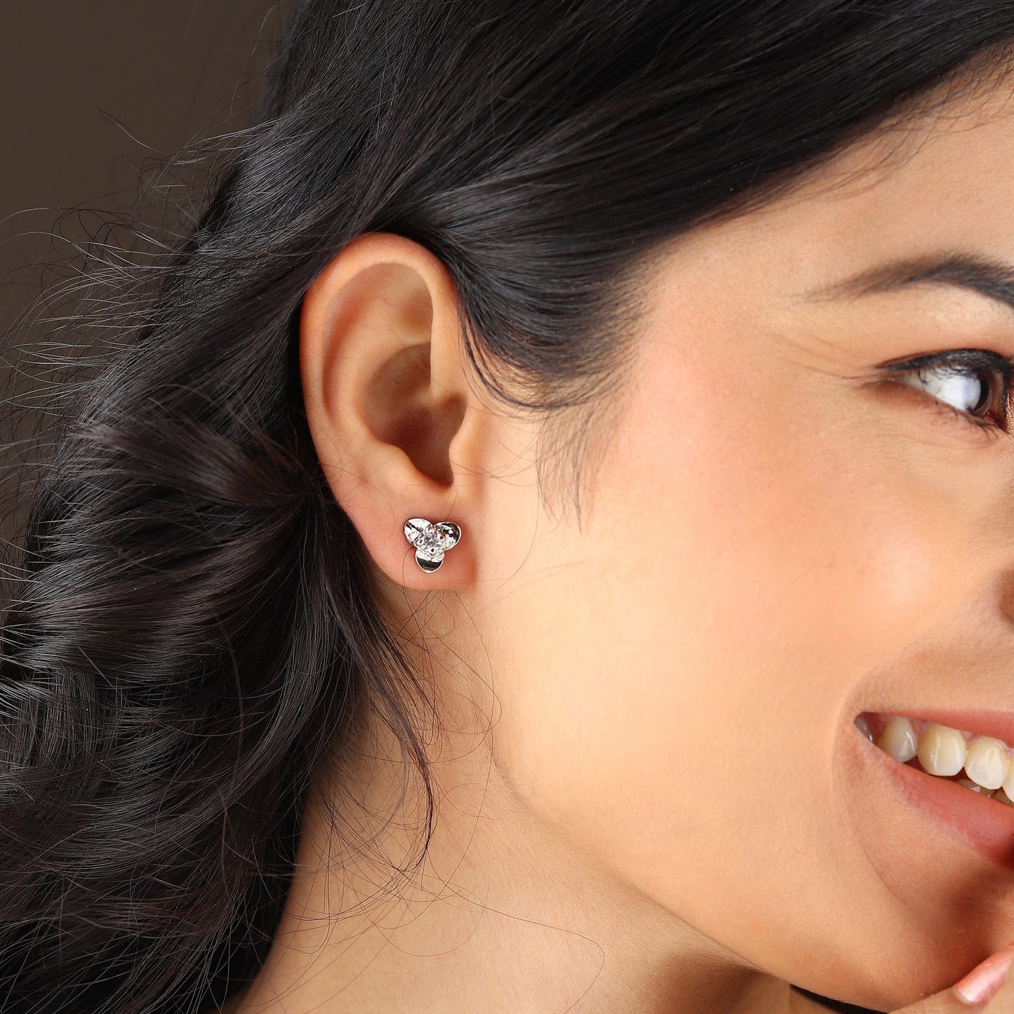 Pure Sterling Silver (92.5% purity)Precious, Beautiful and Designer Stud Earrings with cubic zirconia (AD) stones for Girls and Women