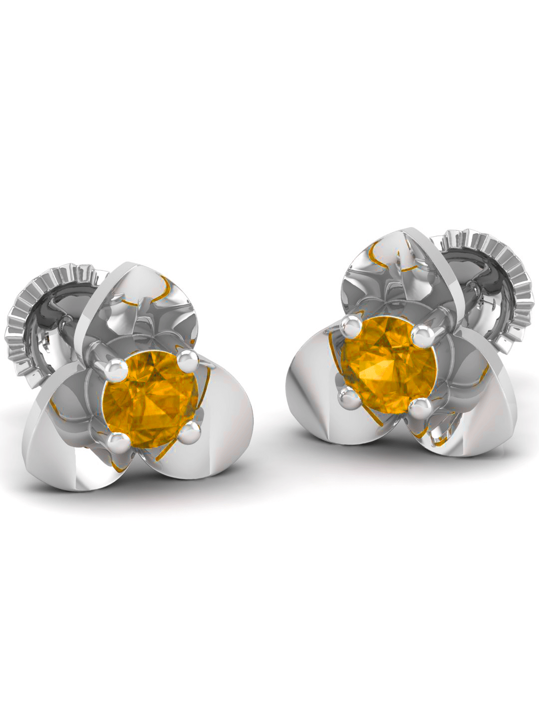 Pure Sterling Silver (92.5% purity)Precious, Beautiful and Designer Stud Earrings with cubic zirconia (AD) stones for Girls and Women