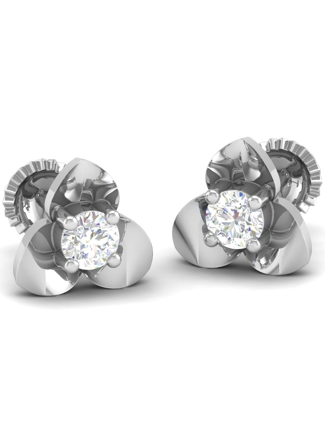 Pure Sterling Silver (92.5% purity)Precious, Beautiful and Designer Stud Earrings with cubic zirconia (AD) stones for Girls and Women