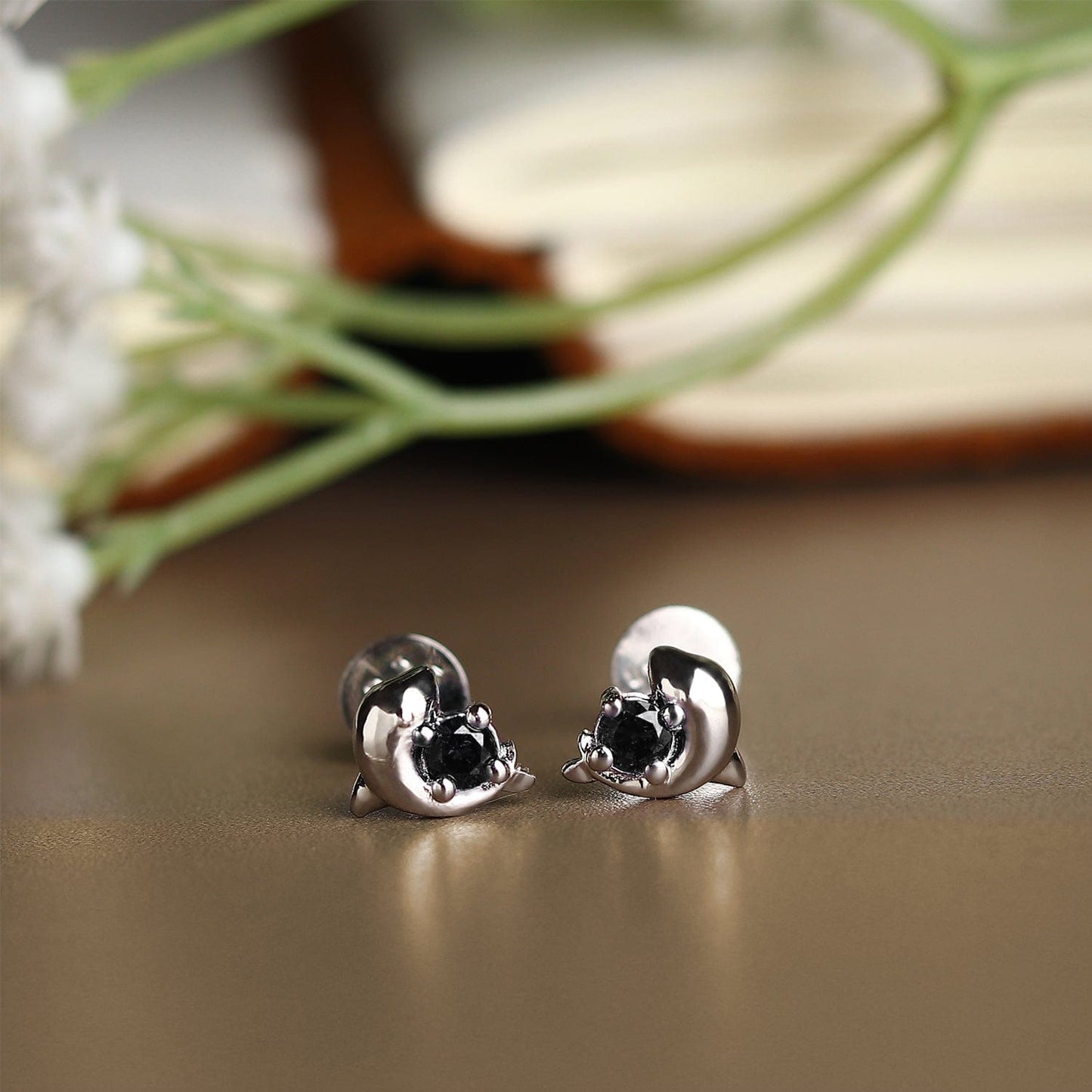 Pure Sterling Silver (92.5% purity)Precious, Beautiful and Designer Stud Earrings with cubic zirconia (AD) stones for Girls and Women