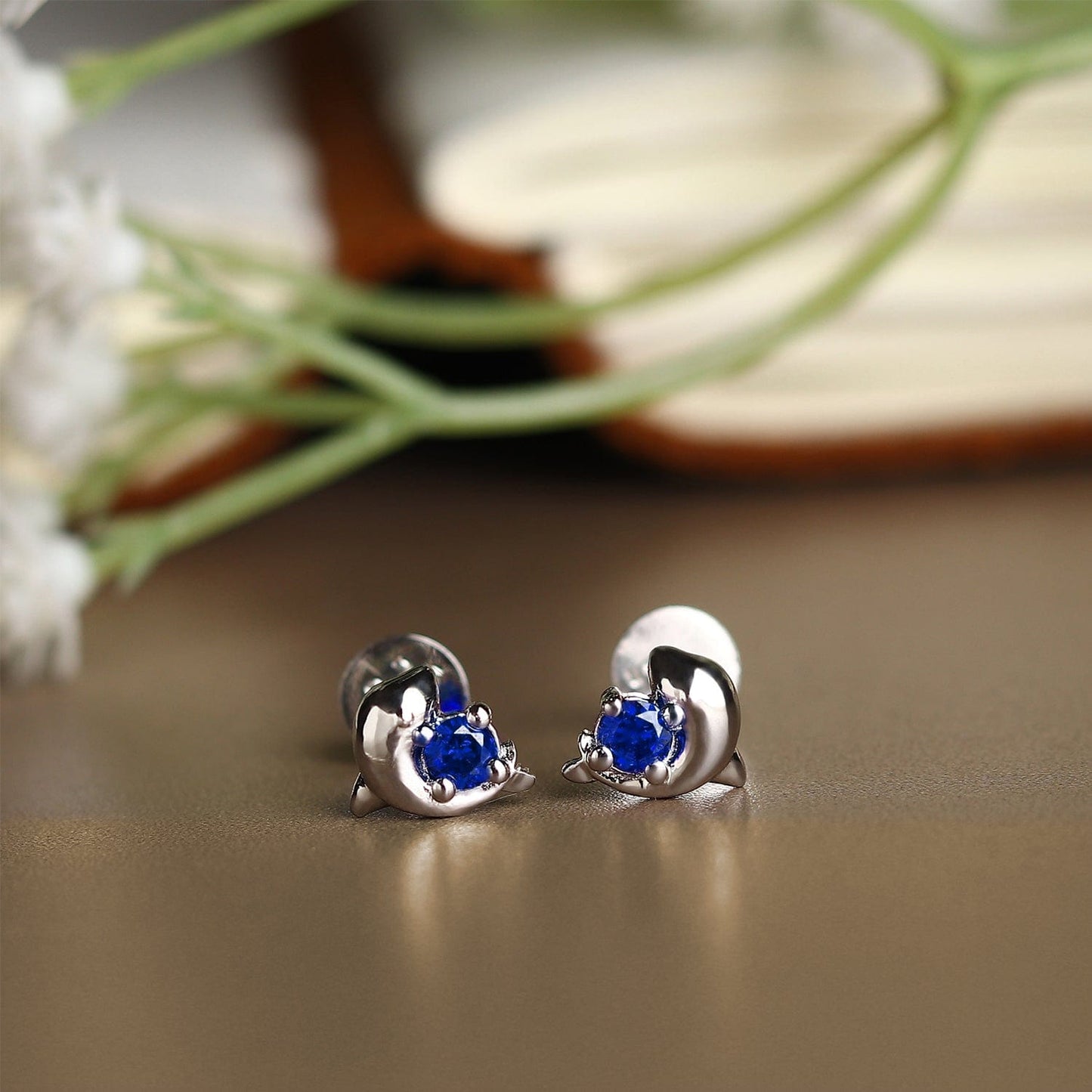 Pure Sterling Silver (92.5% purity)Precious, Beautiful and Designer Stud Earrings with cubic zirconia (AD) stones for Girls and Women